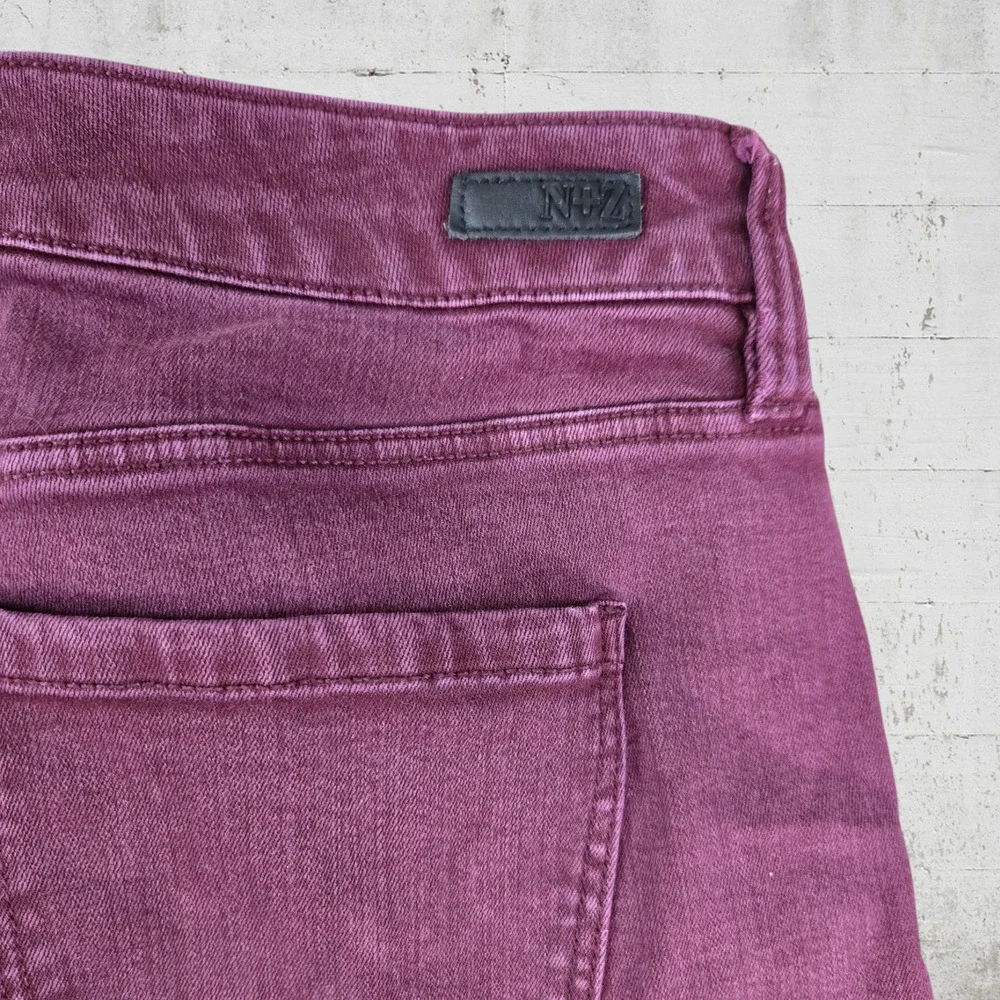 Liverpool Nic and Zoe Black Cherry Red Mid Rise Crop Ankle Skinny Jeans Size 8